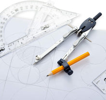 Laden Sie das Bild in den Galerie-Viewer, Guzags mit Rad und Schloss für Geometrie, technisches Zeichnen, Mathematik, Zeichnen