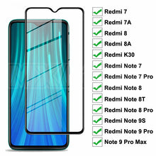 Load image into Gallery viewer, 9D Full Protective Glass For Xiaomi Redmi 8 8A 7 7A K30 Tempered Screen Protector Redmi Note 7 8 8T 9S 9 Pro Max Glass Film Case