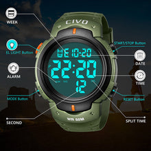 Load image into Gallery viewer, 1068C | Quartz Digital Men Watch | Rubber Band-megalith watch