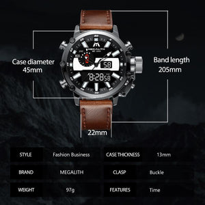 8229M | Quartz Men Watch | Leather Band-megalith watch