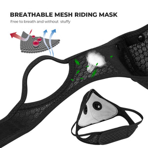 KN95 Motorradmaske Staubmaske Atemschutzmaske PM2.5 Austauschbare Filter Anti-Pollution Radfahren Outdoor Sportmaske Wiederverwendbar