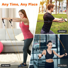 Laden Sie das Bild in den Galerie-Viewer, 120 cm Yoga Zugseil Widerstandsbänder Fitness Gummibänder Fitnessgeräte Gummiexpander Workout Übungstrainingsband 
