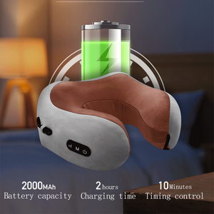 GEVOKE Elektrisches Nackenmassagegerät, U-förmiges Kissen, multifunktionales tragbares Schulter-/Zervikalmassagegerät, entspannende Massage für den Außenbereich, Zuhause, Auto