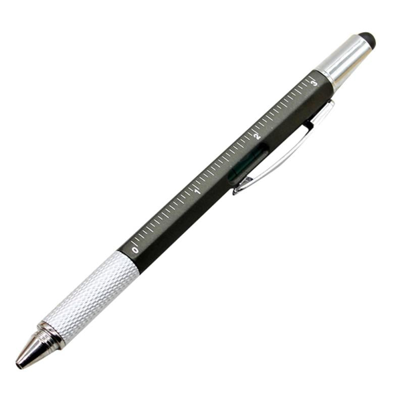 1pc 8 color creative multi-function ballpoint pen level gauge scale screwdriver tool office supplies Gift Black Refill 1.0mm