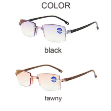 Load image into Gallery viewer, Bifocal Far Near Anti Blue Light Reading Eyeglasses Magnification Eyewear Presbyopic Glasses Diopter Dimond Cutting+1.0 To +4.0