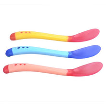 Load image into Gallery viewer, Hot Sale Baby Soft Silicone Spoon Candy Color Temperature Sensing Spoon Solid Feeding Utensils Children Food Baby Feeding Tools