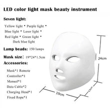 Load image into Gallery viewer, Photon Therapy Mask Rejuvenation Wrinkle Acne Removal Face Beauty Spa Skin Care Led Facial Mask 7 colors LED
