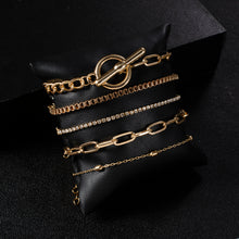 Load image into Gallery viewer, 5PCs Easy Hook Fashion Crystal Bracelets for Women Gold Wrist Chain Bracelets Set Female Boho Statement Bracelet Jewelry by Tiftih
