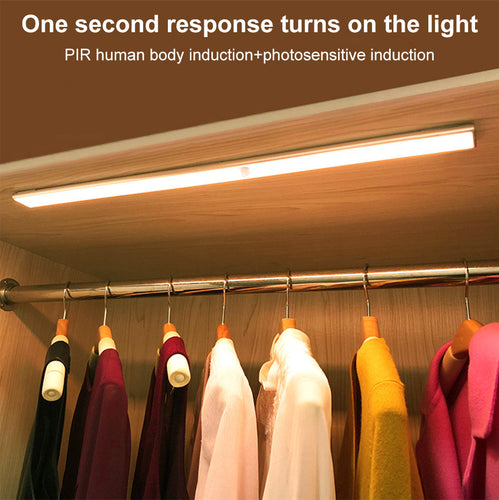 6 10 24 40 60 LEDs Under Cabinet Night Light Motion Sensor Closet Light Kitchen Bedroom Lighting Wall Lamp With Magnetic Strip