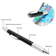 Load image into Gallery viewer, 1pc 8 color creative multi-function ballpoint pen level gauge scale screwdriver tool office supplies Gift Black Refill 1.0mm