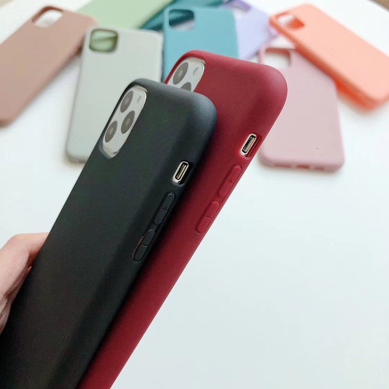 Cute Matte Solid Candy Phone Case for Iphone 11 Case 11 Pro Max Xs Max Xr Simple Silicone Case for Iphone 7 6s 8 Plus Soft Cover