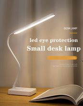 Laden Sie das Bild in den Galerie-Viewer, LED Tischlampe für den Schreibtisch, USB wiederaufladbar, 1500 mAh, Nachtlampe, stufenlos dimmbar, Schreibtisch-Leselicht, faltbar, drehbar, Berührungsschalter