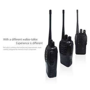 2PCS 400-470 MHz 2-Way Radio twee 16CH Walkie Talkie with Mic FM Transceiver DC Power