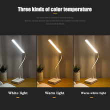 Laden Sie das Bild in den Galerie-Viewer, LED Tischlampe für den Schreibtisch, USB wiederaufladbar, 1500 mAh, Nachtlampe, stufenlos dimmbar, Schreibtisch-Leselicht, faltbar, drehbar, Berührungsschalter