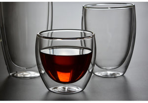 80/250/350/450ml Heat-resistant Double Wall Glass Cup Beer Coffee Cups Handmade Healthy Drink Mug Tea Mugs Transparent Drinkware