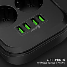 Laden Sie das Bild in den Galerie-Viewer, 4 USB-Telefonladegerät Mehrere Steckdosen 6 EU-Steckdosenleiste Ladegerät zum Aufladen von Mobiltelefonen zu Hause / im Restaurant