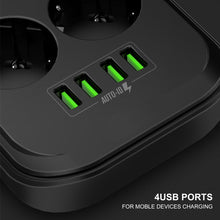 Load image into Gallery viewer, 4 USB Phone Charger Multiple Power Sockets 6 EU Outlet Power Strip Charger For Home/Restaurant Charging Mobile Phone