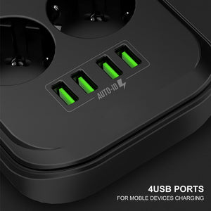 4 USB-Telefonladegerät Mehrere Steckdosen 6 EU-Steckdosenleiste Ladegerät zum Aufladen von Mobiltelefonen zu Hause / im Restaurant