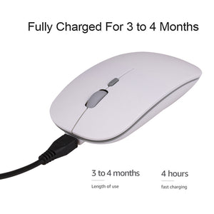 Drahtlose Computermaus, wiederaufladbare Mäuse für Laptop-Notebook, ultradünne 2,4-G-optische Maus mit USB-Empfänger, Air Mouse
