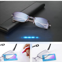 Load image into Gallery viewer, Bifocal Far Near Anti Blue Light Reading Eyeglasses Magnification Eyewear Presbyopic Glasses Diopter Dimond Cutting+1.0 To +4.0