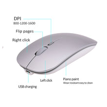Laden Sie das Bild in den Galerie-Viewer, Drahtlose Computermaus, wiederaufladbare Mäuse für Laptop-Notebook, ultradünne 2,4-G-optische Maus mit USB-Empfänger, Air Mouse