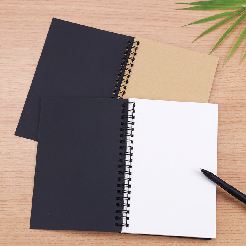 Retro Spiral Coil Sketchbook Kraft Paper Notebook Sketch Painting Diary Journal Student Note Pad Book Memo Sketch Pad by Doubwits