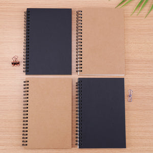 Retro Spiral Coil Sketchbook Kraft Paper Notebook Sketch Painting Diary Journal Student Note Pad Book Memo Sketch Pad by Doubwits