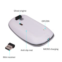 Laden Sie das Bild in den Galerie-Viewer, Drahtlose Computermaus, wiederaufladbare Mäuse für Laptop-Notebook, ultradünne 2,4-G-optische Maus mit USB-Empfänger, Air Mouse