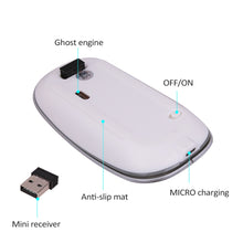 Load image into Gallery viewer, Wireless Computer Mouse Rechargeable Mice for Laptop Notebook Ultra Thin 2.4G Optical Mouse With USB Receiver Air Mouse