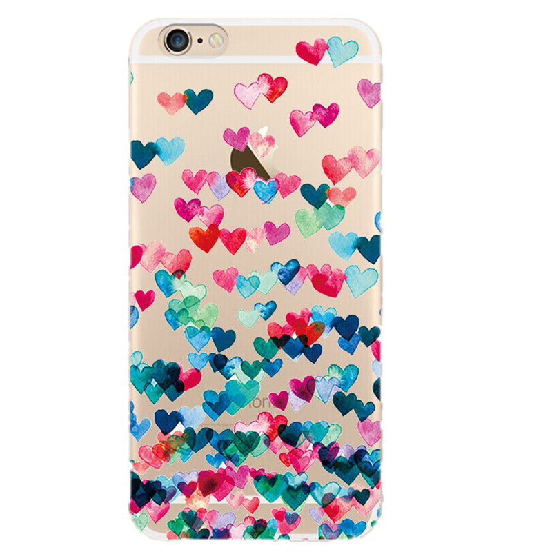 Cute Couple Love Heart Case For iPhone 7 Plus Phone Case For iPhone X XS 8 Plus 6 5 5S SE 2020 Soft Silicon Back Cover Case
