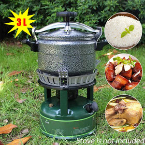 3L Camping Pressure Cooker Explosion-proof Hard alumina Portable outdoor Cooker Soup Rice Chicken cooking Firewood Stovetop pot
