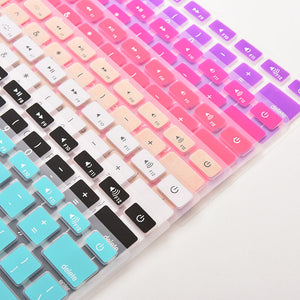 Koumys 7 Candy Colors Silicone Keyboard Cover Sticker For Macbook Air 13 Pro 13 15 17 Protector Sticker Film