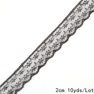 New 10 Yards Fabric Trimming Lace Ribbon 2 cm Width Embroidered Lace For DIY Sewing/Clothing/Floral Decorations Material by Doubmott