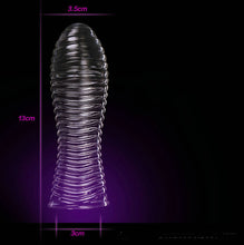 Load image into Gallery viewer, Reusable Delay Condoms vibrator Sleeve cock Ring dotted Cover Penis erection Impotence Extensions dildo GSpot porn Sex toys Men