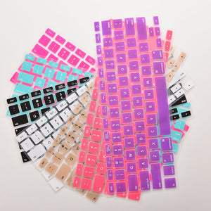 Koumys 7 Candy Colors Silicone Keyboard Cover Sticker For Macbook Air 13 Pro 13 15 17 Protector Sticker Film