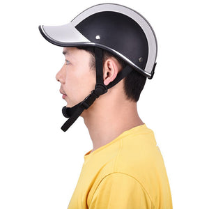 New-Motorcycle Leather Helmets Bike Scooter Half Open Face Protective Helmet Hard Hat-Safety Unisex Racer Helmet Baseball Cap