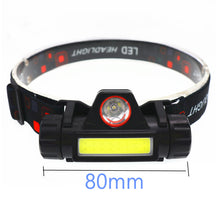 Laden Sie das Bild in den Galerie-Viewer, Tragbare Mini-Taschenlampe Laterne Q5 + COB LED-Scheinwerfer + 1 * Eingebaute 18650 Batterie Outdoor Camping Scheinwerfer