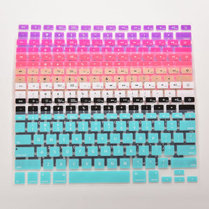 Koumys 7 Candy Colors Silicone Keyboard Cover Sticker For Macbook Air 13 Pro 13 15 17 Protector Sticker Film