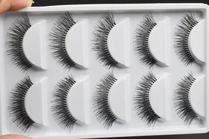 5 Pairs Natural Black Long Sparse Cross False Eyelashes Fake Eye Lashes Extensions Makeup Tools by Tacitmeet
