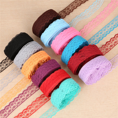New 10 Yards Fabric Trimming Lace Ribbon 2 cm Width Embroidered Lace For DIY Sewing/Clothing/Floral Decorations Material by Doubmott
