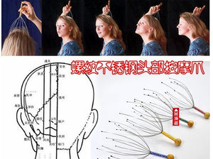 1 Stücke Kopf Massager Neck Massage Octopus Kopfhaut Stress Entspannen Spa Healing Legierung Kostenloser Versand