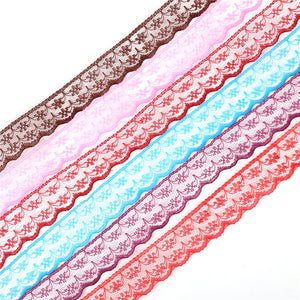 New 10 Yards Fabric Trimming Lace Ribbon 2 cm Width Embroidered Lace For DIY Sewing/Clothing/Floral Decorations Material by Doubmott