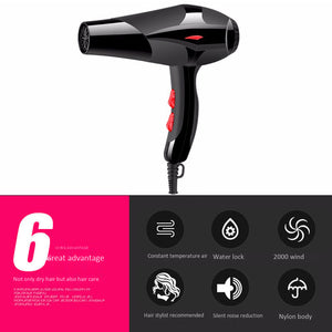 High-Power Professional Hair Dryer Salon 3 Speed 2 Hot Hair Blowing Cold Hot Air Does Not Hurt Hair Styling Tools Us Plug