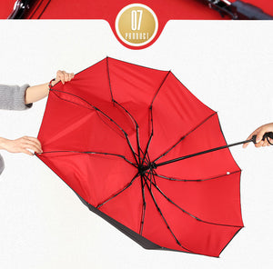 10K Double layer Windproof Fully-automatic Umbrellas Male Women Three Folding Commercial Large Durable Frame Parasol by Budbeay