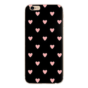 Cute Couple Love Heart Case For iPhone 7 Plus Phone Case For iPhone X XS 8 Plus 6 5 5S SE 2020 Soft Silicon Back Cover Case