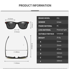 Laden Sie das Bild in den Galerie-Viewer, Klassische polarisierte Sonnenbrille Männer Frauen Markendesign Fahren quadratischen Rahmen Sonnenbrille männliche Schutzbrille