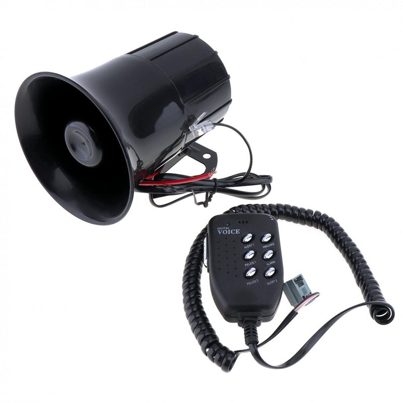 100W 6 Sound Tone Loud Horn Motorcycle Auto Car Truck Vehicle Speaker Warning Alarm Siren Police Fire Ambulance Horn Loudspeak
