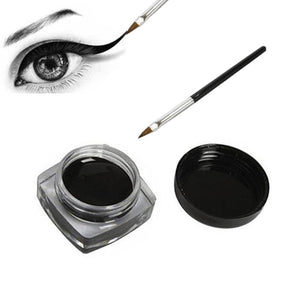 Black Waterproof Eyeliner cream Make Up Beauty Comestics Long-lasting Eye Liner gel Makeup Tools for eyeshadow with brush