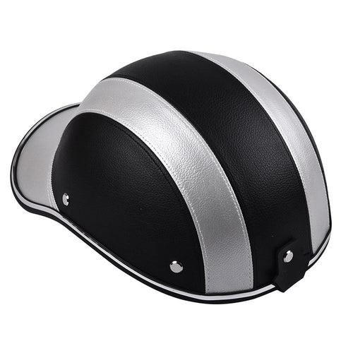 New-Motorcycle Leather Helmets Bike Scooter Half Open Face Protective Helmet Hard Hat-Safety Unisex Racer Helmet Baseball Cap