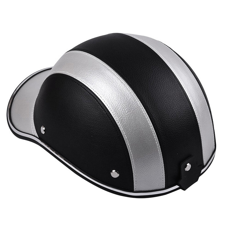 Neu - Motorrad-Lederhelme Fahrrad-Roller Halboffener Schutzhelm Schutzhelm-Sicherheit Unisex Rennhelm Baseballkappe